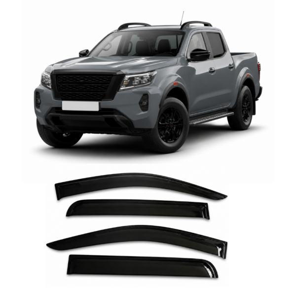NAVARA NP300 2014-CURRENT DOOR VISOR COMPRESSION NO LOGO – BLACK
