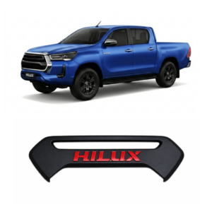 HILUX 2021 TAIL GATE COVER WITH RED HILUX LOGO – BLACK