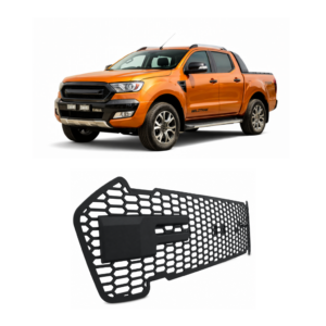 RANGER 2018-2020 FRONT GRILL COVER WITH FORD + LED – BLACK